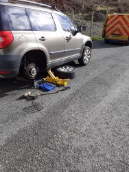 Broken rear spring whilst towing