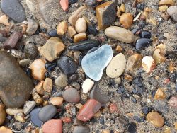 Pebble beach sea cave crimdon dene