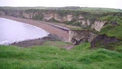 Down to the pebble beach from the campsite