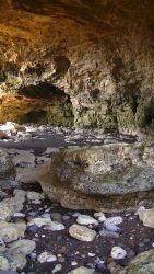 Pebble beach sea cave crimdon dene