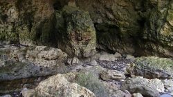 Pebble beach sea cave crimdon dene