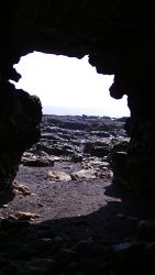 Pebble beach sea cave crimdon dene