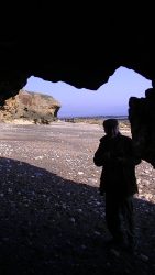 Pebble beach sea cave crimdon dene