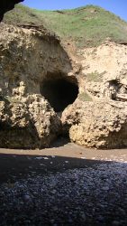 Pebble beach sea cave crimdon dene