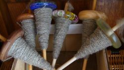 Whorls with single ply jack rabbit yarn