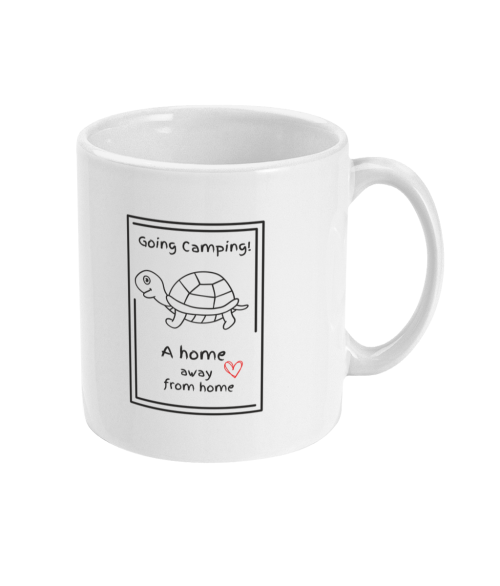 Home away from home slogan tortoise camping mug