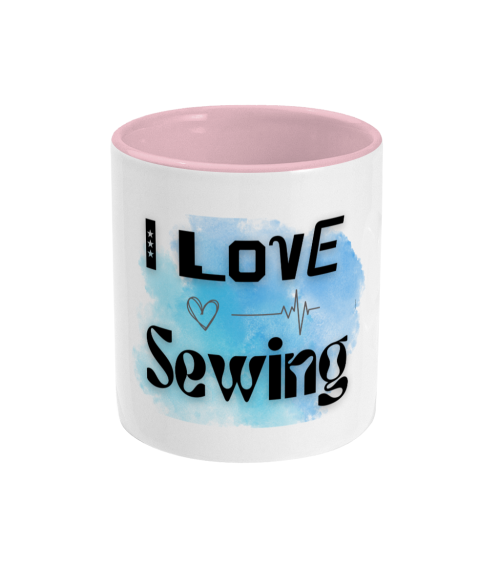 sewing slogan two toned mug