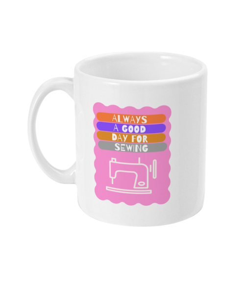 classic sewing slogan mug