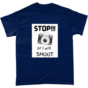 photographer shirt with stop or I will shoot slog