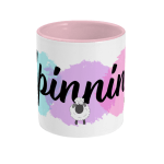 spinning slogan two toned mug