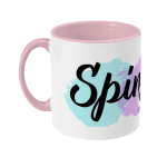 spinning slogan two toned mug