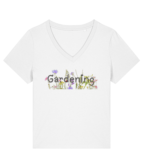 Organic Gardening V-Neck Ladies T-shirt