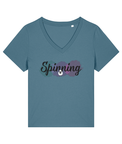 ladies spinning slogan  T-shirt