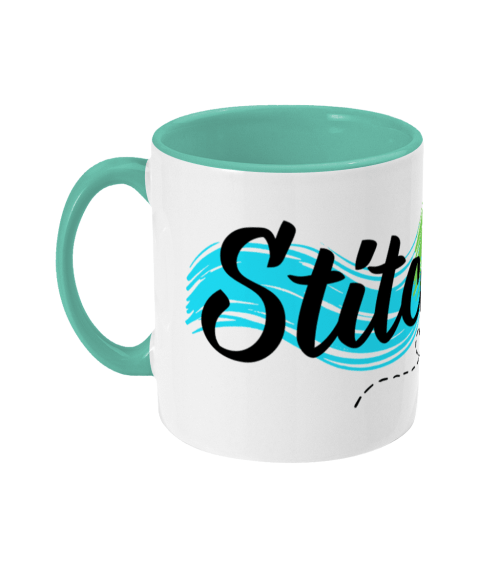 stitching slogan mug