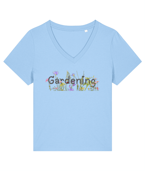 Organic Gardening V-Neck Ladies T-shirt