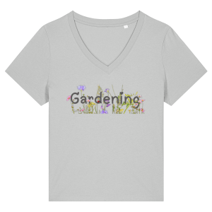 Organic Gardening V-Neck Ladies T-shirt