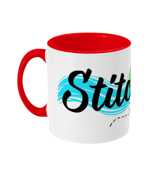 stitching slogan mug