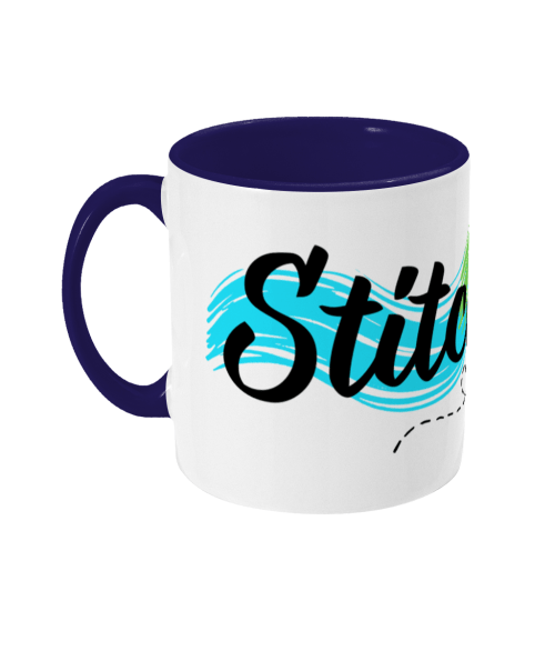 stitching slogan mug