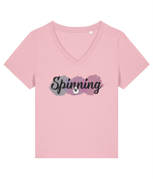 ladies spinning slogan  T-shirt