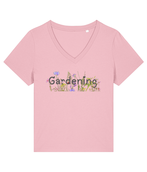 Organic Gardening V-Neck Ladies T-shirt