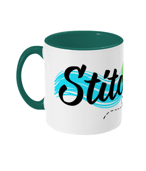 stitching slogan mug