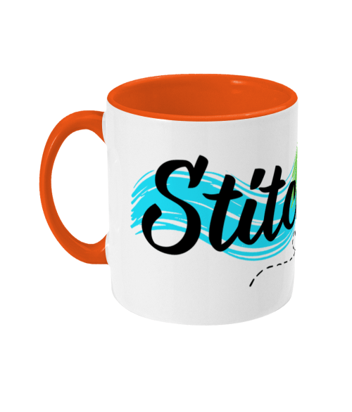 stitching slogan mug