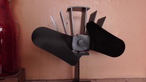 wood stove fan which helps circulate the warm air